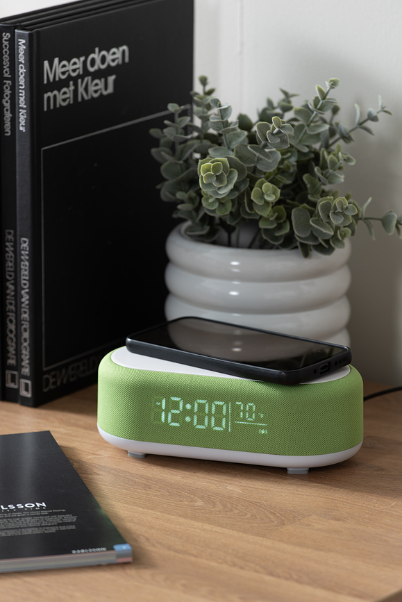 Vouge Budilica s bežičnim punjačem i Bluetooth zvučnikom narančasta