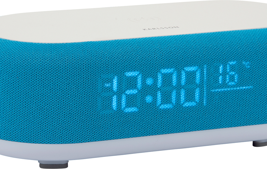 Vouge Réveil avec chargeur sans fil, haut-parleur Bluetooth, orange