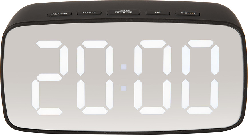 Wekker en klok Silver Mirror LED