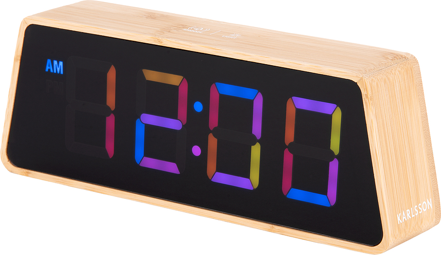 Ξυπνητήρι LED, με αλλαγή χρώματος, μπαμπού