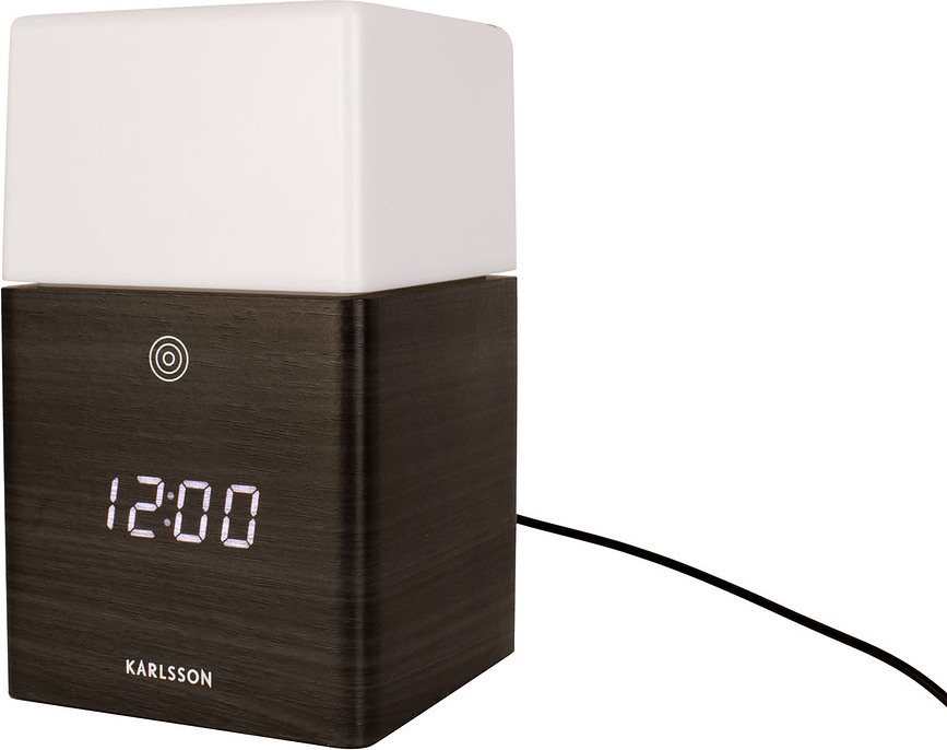 Ξυπνητήρι LED, ματ, σκούρο ξύλο