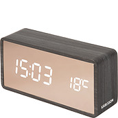 Zegar i budzik Copper Mirror LED Wood czarny