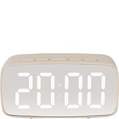 Zegar i budzik Silver Mirror LED beżowy