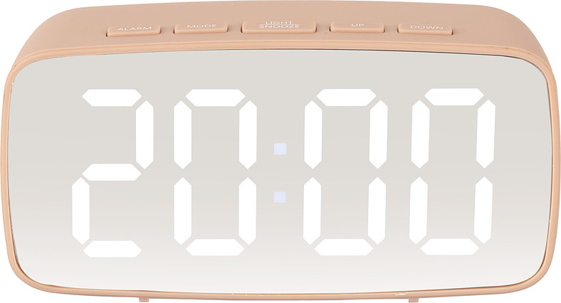 Zegar i budzik Silver Mirror LED różowy