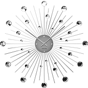 Zegar ścienny Sunburst XL srebrny