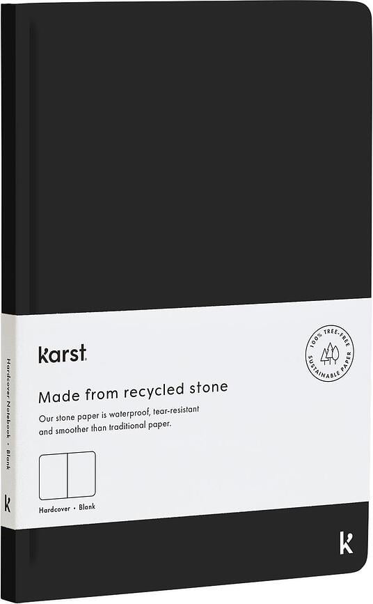 Karst Notizblock aus Steinpapier wasserfest A5 harter Einband kariert