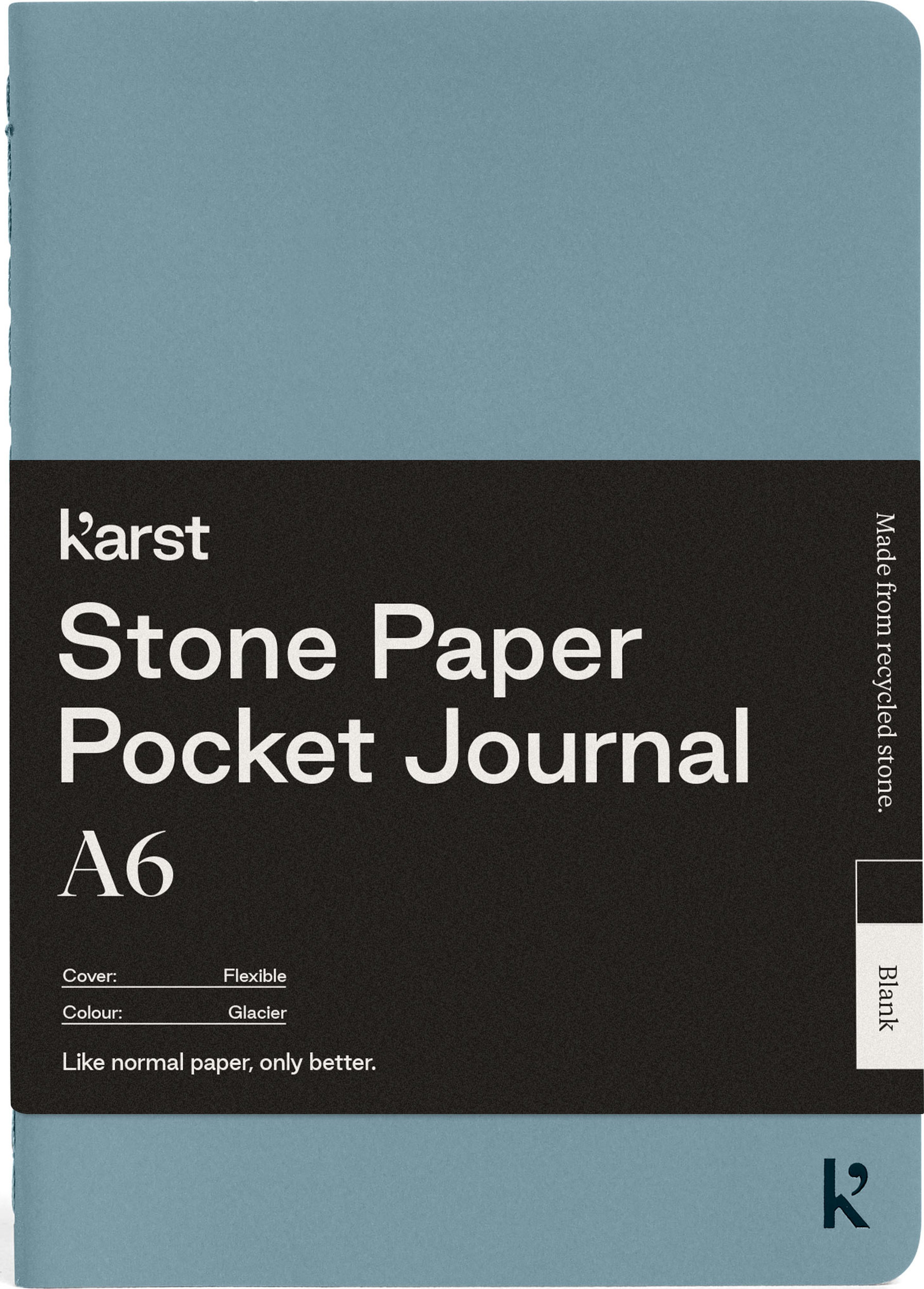 Zeszyt z kamiennego papieru wodoodporny Karst miękka oprawa A6 błękitny gładki