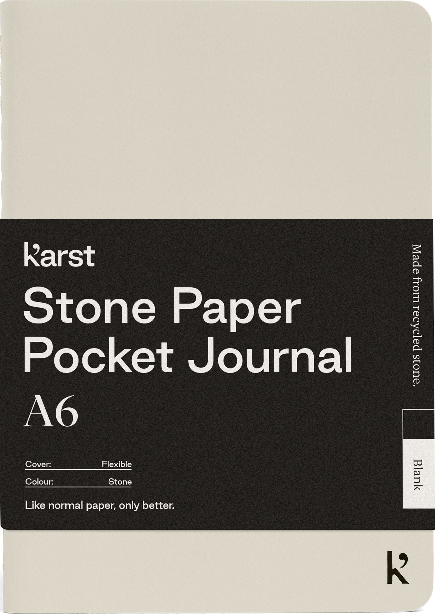 Zeszyt z kamiennego papieru wodoodporny Karst miękka oprawa A6 chłodny beż gładki