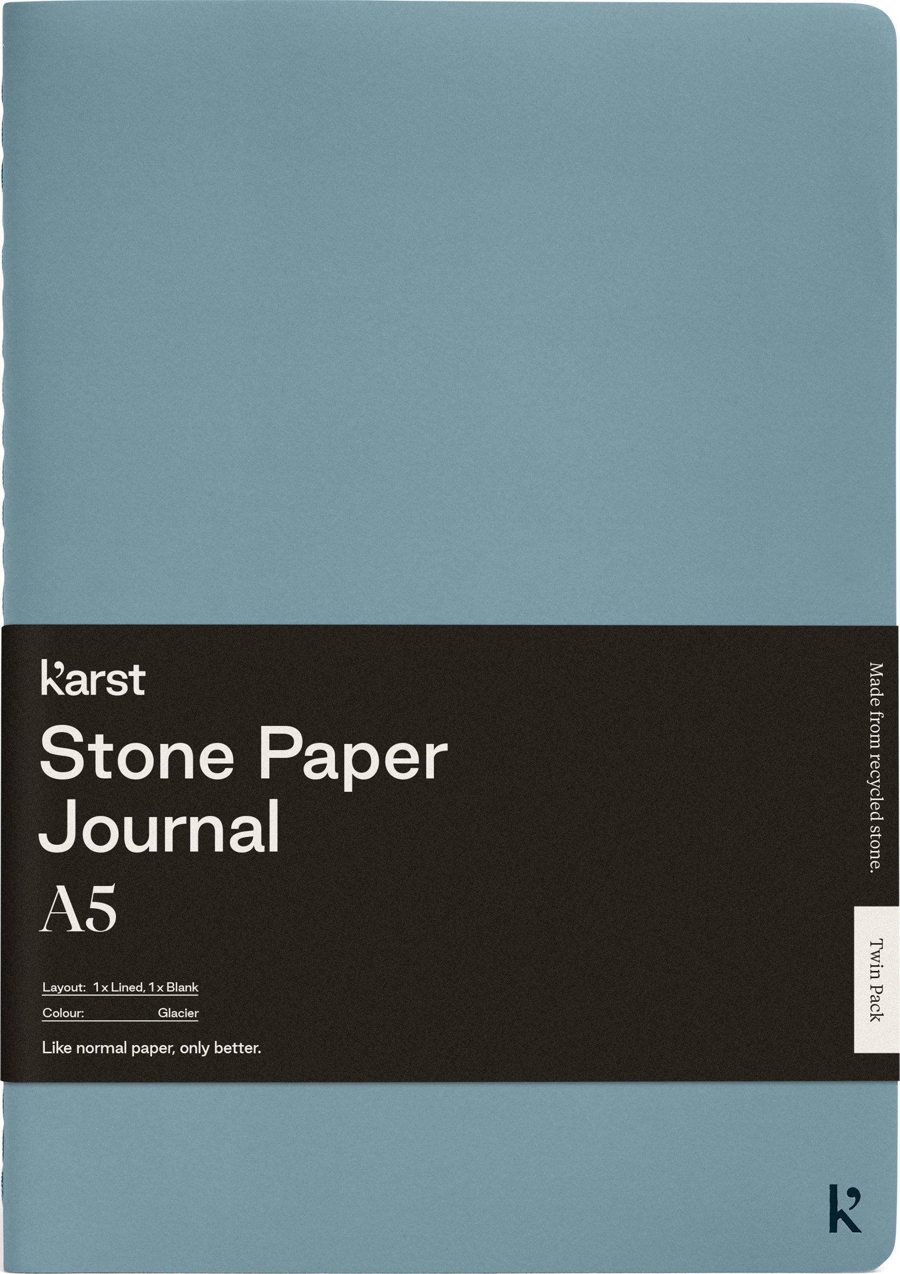 Zeszyty z kamiennego papieru wodoodporne Karst miękka oprawa A5 błękitne gładki i w linie 2 szt.
