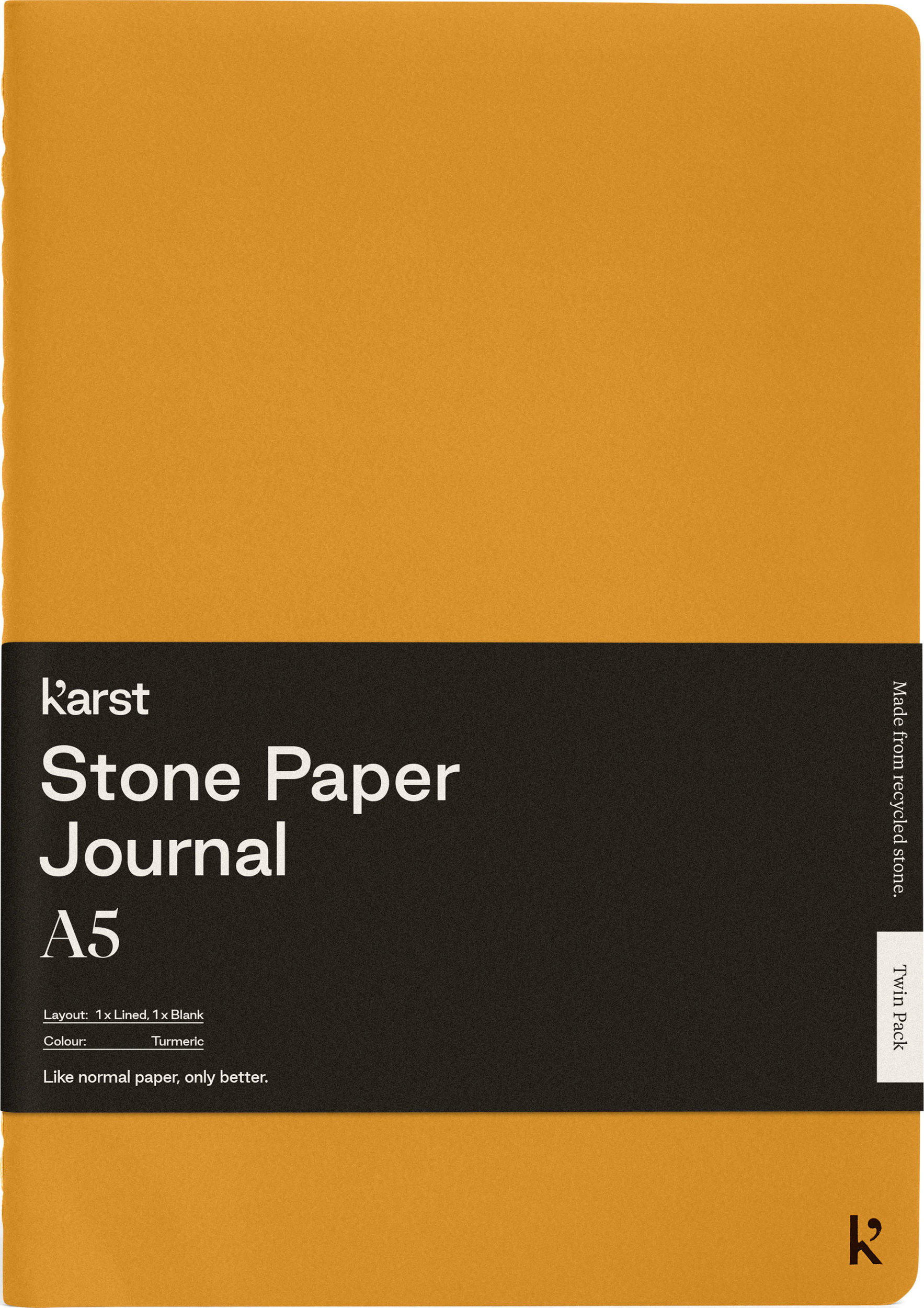 Zeszyty z kamiennego papieru wodoodporne Karst miękka oprawa A5 miodowe gładki i w linie 2 szt.