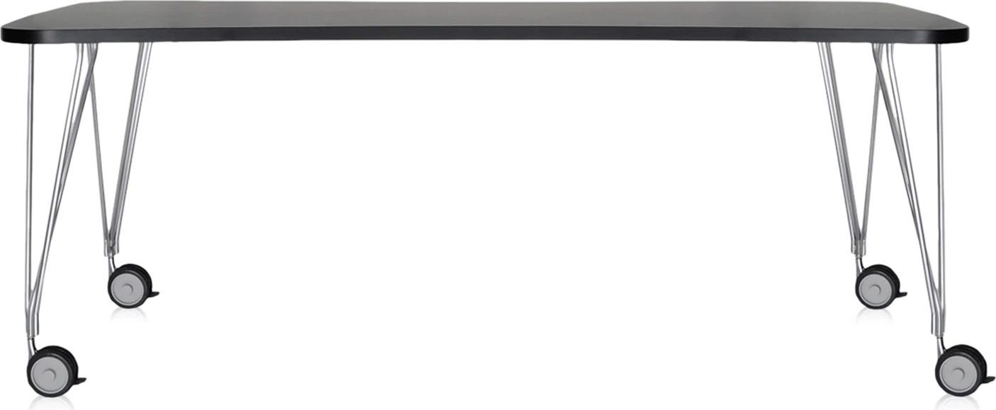 Biurko Max 190 cm szaroniebieskie na kółkach