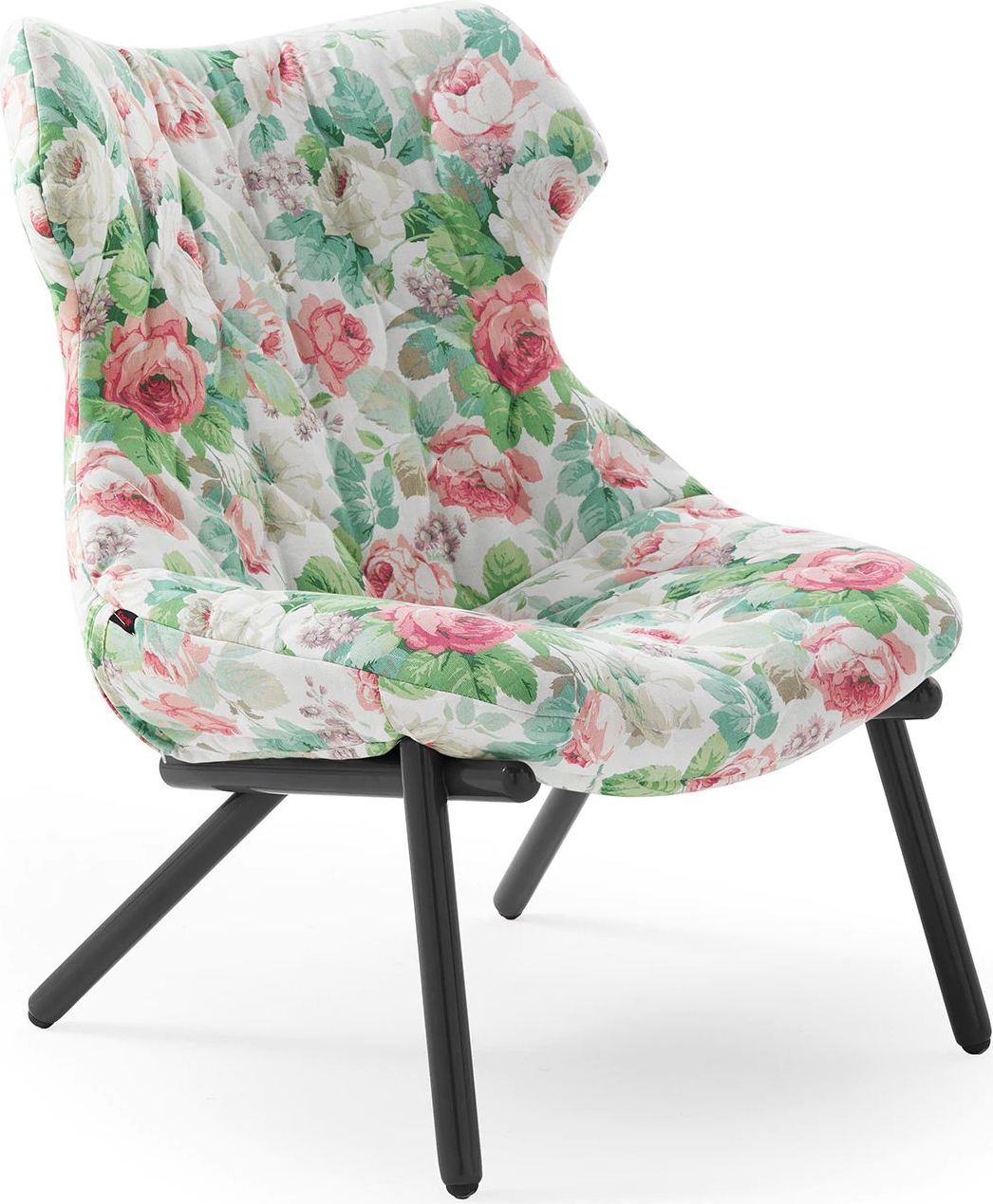 Fotel Foliage Flowers Chelsea czarna rama
