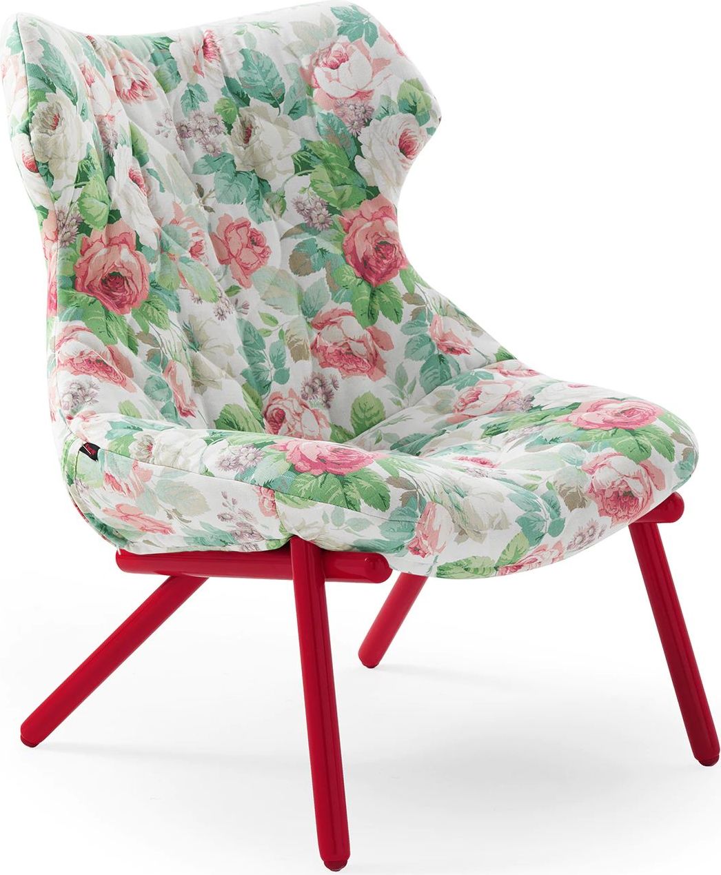 Fotel Foliage Flowers Chelsea czerwona rama