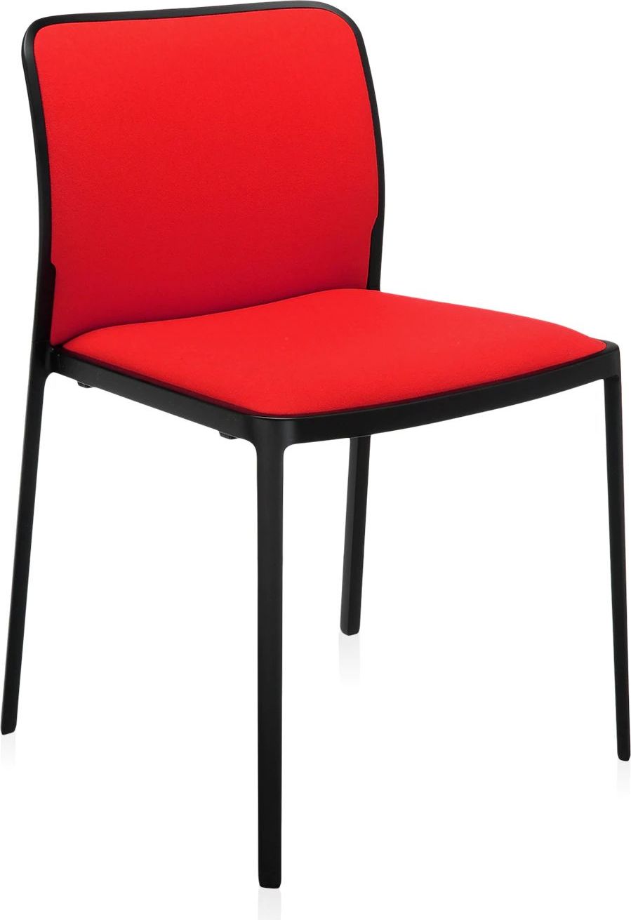 Krzesło Audrey Soft czerwone z czarną ramą