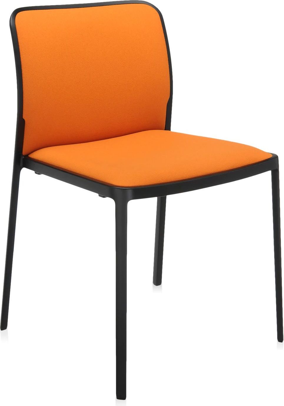 Krzesło Audrey Soft pomarańczowe z czarną ramą