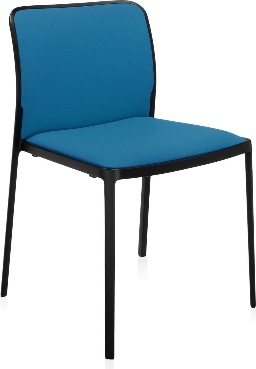 Krzesło Audrey Soft turkusowe z czarną ramą