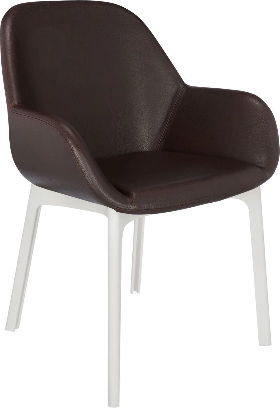Krzesło Clap Eco Leather brązowe z białą ramą