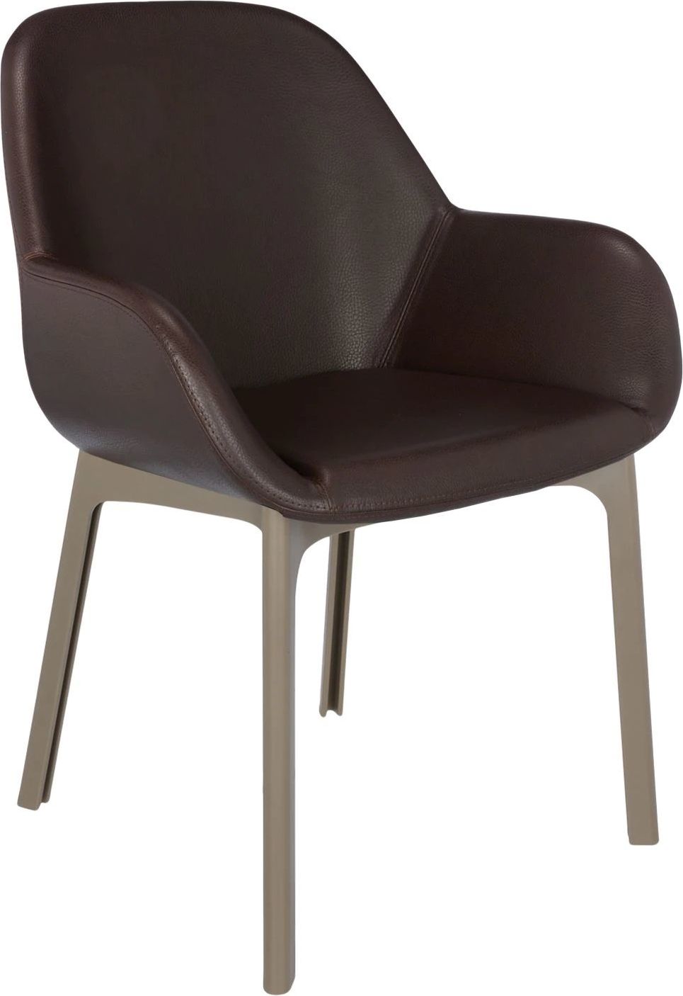 Krzesło Clap Eco Leather brązowe z taupe ramą