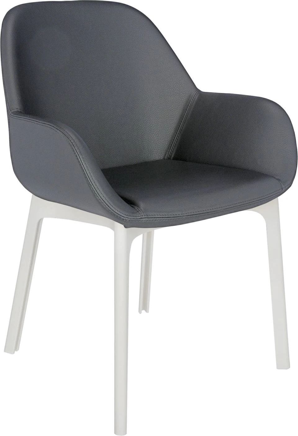 Krzesło Clap Eco Leather ciemnoszare z białą ramą