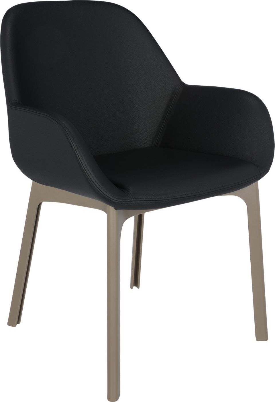 Krzesło Clap Eco Leather czarne z taupe ramą