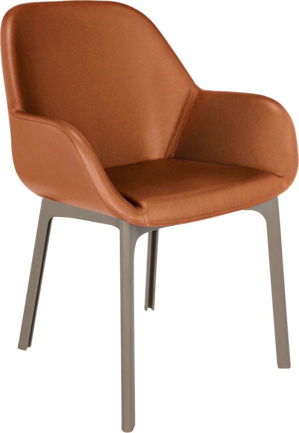 Krzesło Clap Eco Leather jasnobrązowe z taupe ramą