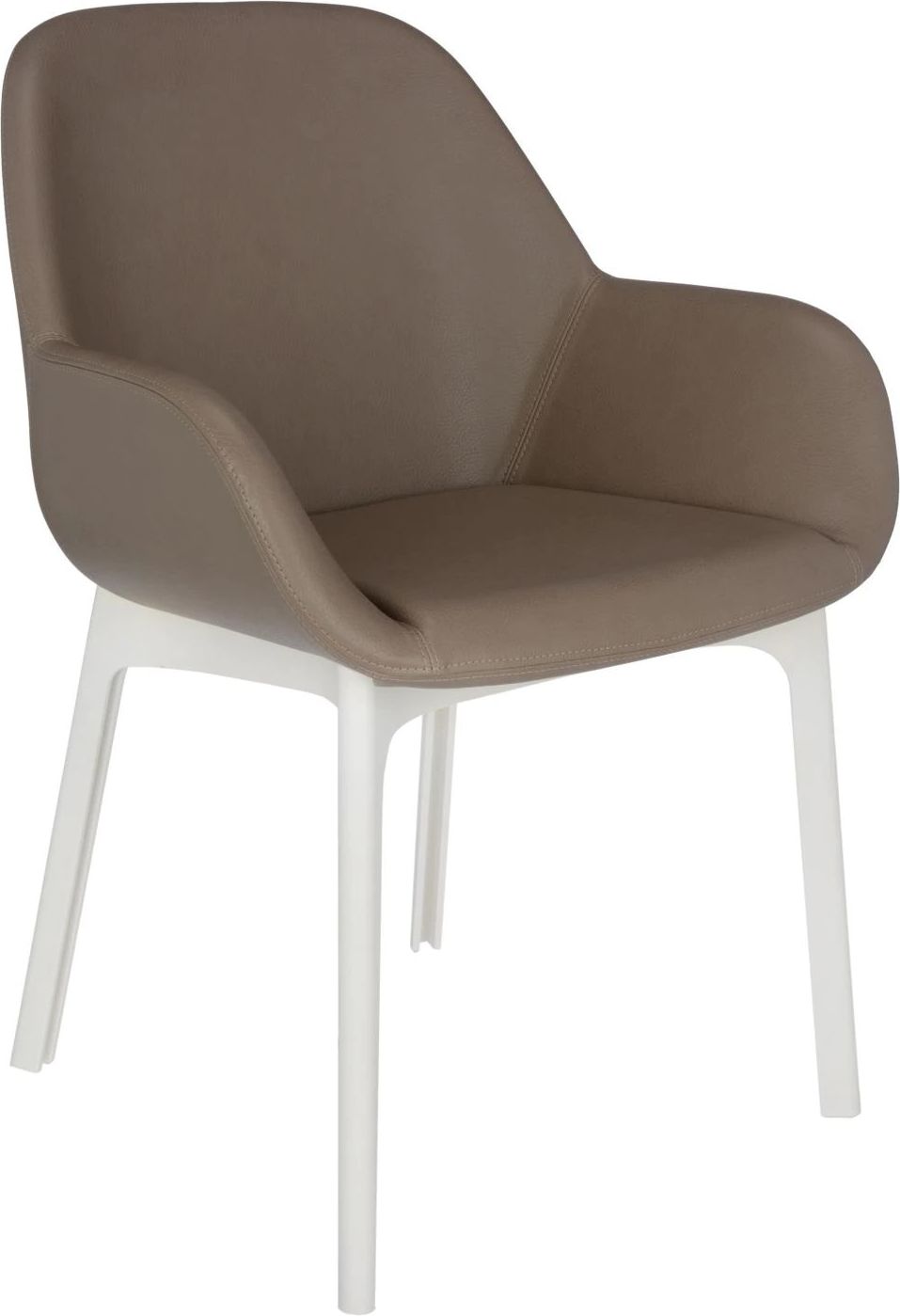 Krzesło Clap Eco Leather taupe z białą ramą