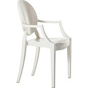 Krzesło Louis Ghost nieprzeźroczyste lśniąca biel