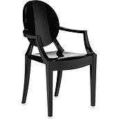 Krzesło Louis Ghost nieprzeźroczyste lśniąca czerń