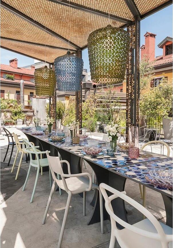 Lámpara Colgante Kabuki, blanca