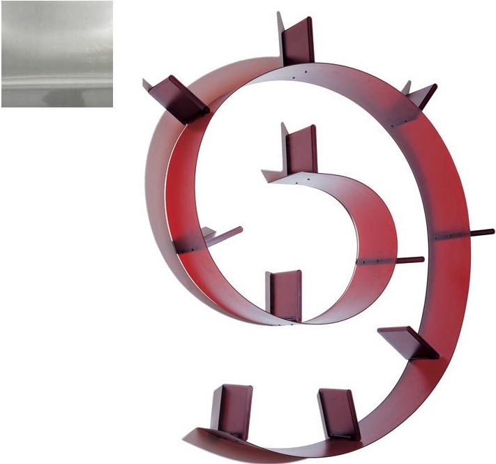 Półka Bookworm 11 podpórek nieprzeźroczysta srebrna