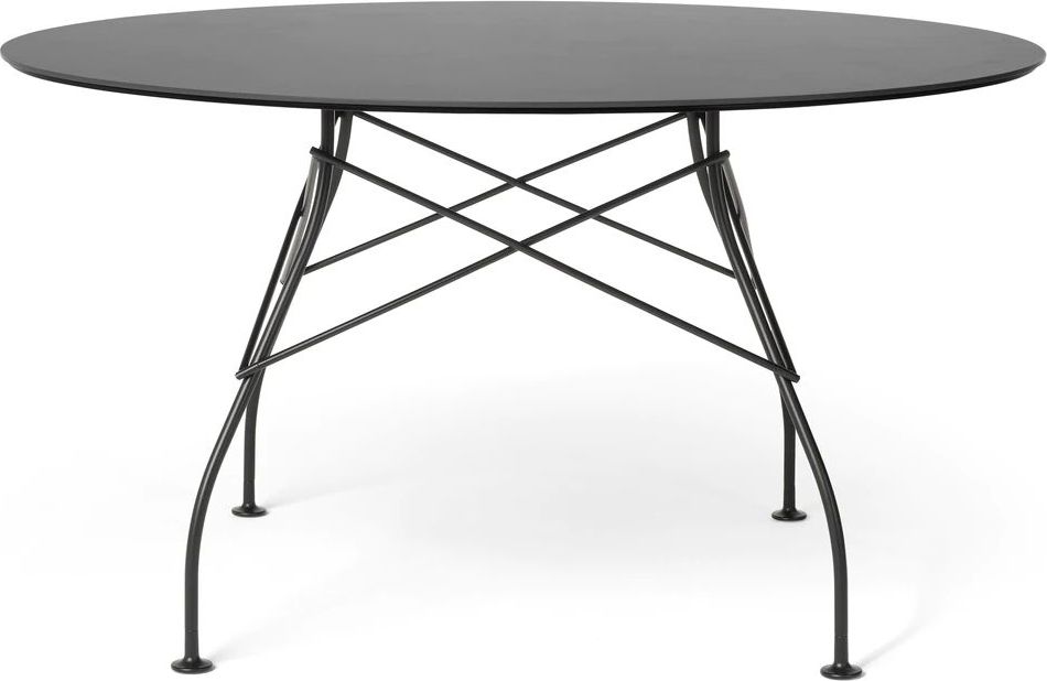Stół ogrodowy Glossy okrągły 128 cm czarny
