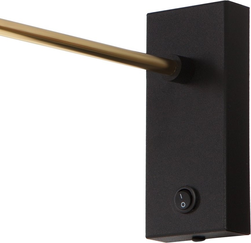 Aplique con brazo Lars, negro y dorado
