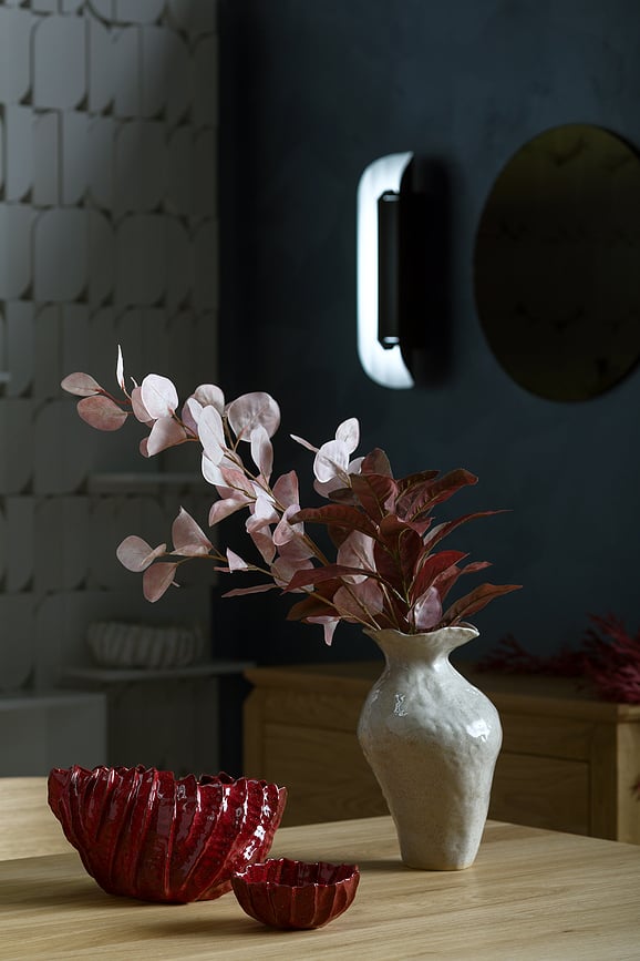 Aplique de pared Apolin, 45 cm, blanco