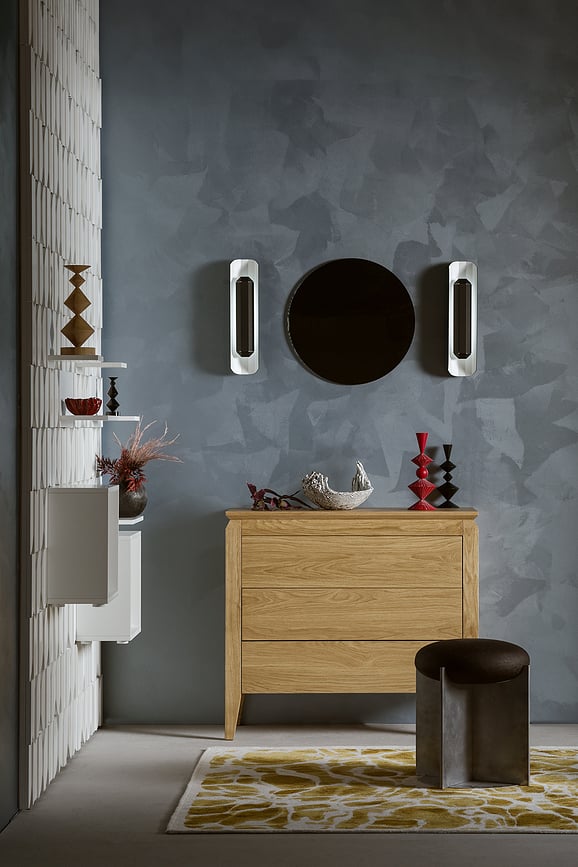 Aplique de pared Apolin, 45 cm, blanco