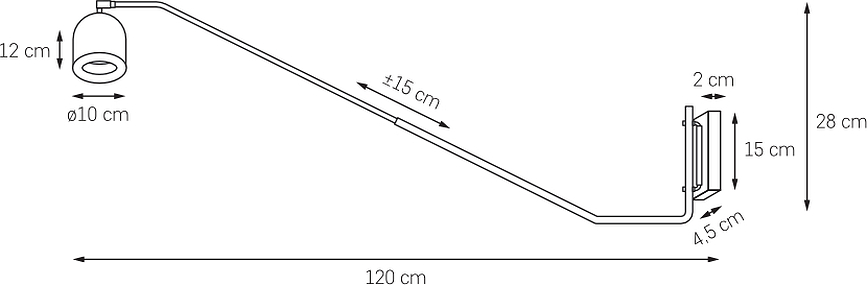 Aplique de Pared con brazo articulado Puro, blanco