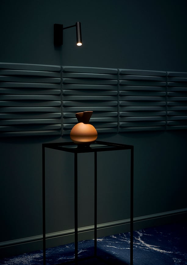 Aplique de pared LED con brazo extensible Roll, 4,2W, 719 lm, negro