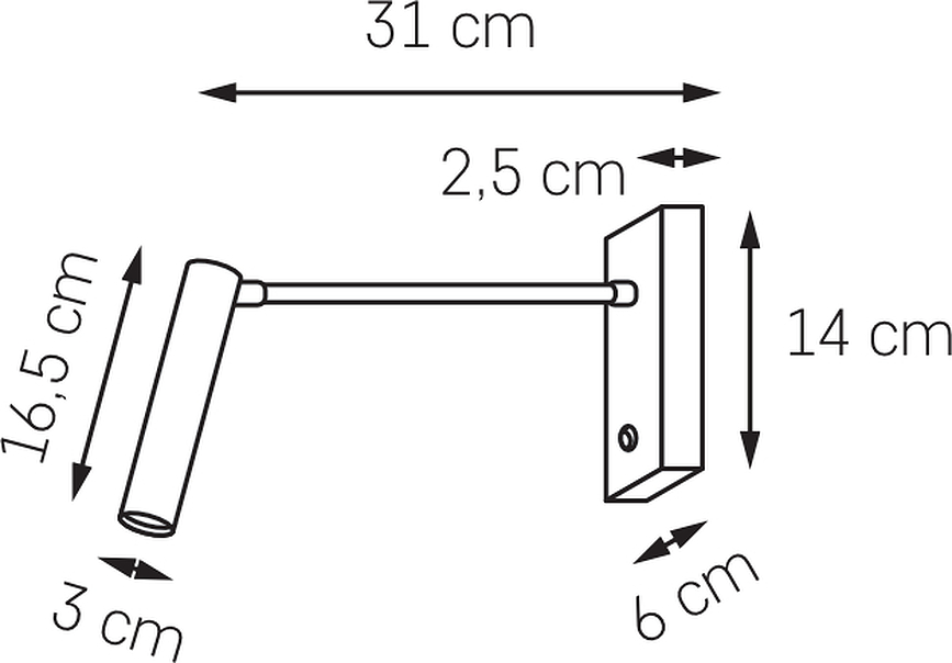 Aplique de pared LED con brazo extensible Roll, 4,2W, 719 lm, negro