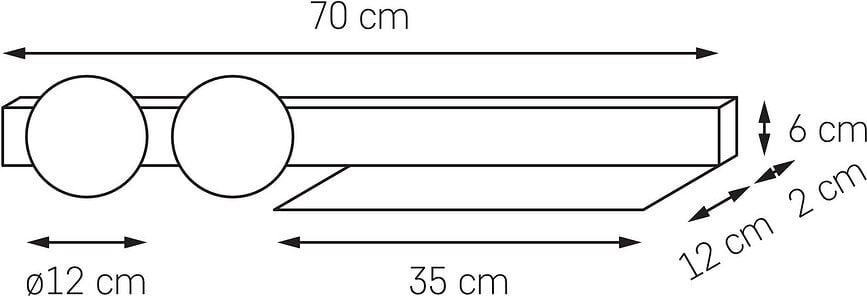 Aplique de pared con estante Botanica Deco, negro