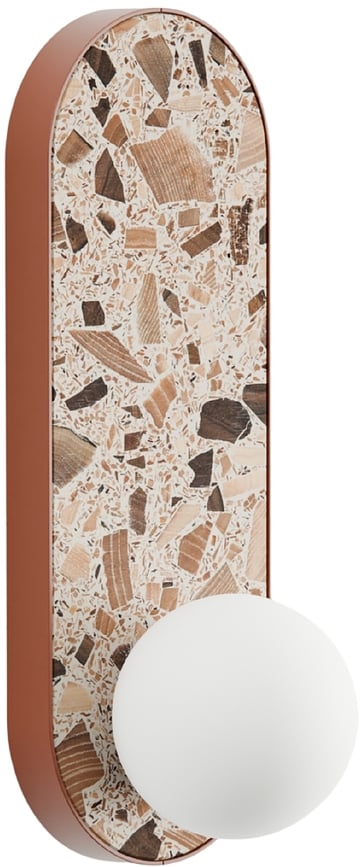 Aplique de pared ovalado Legra, terracota