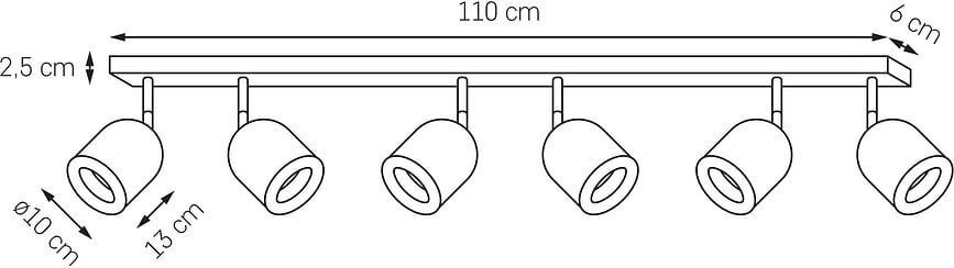 Aplique de Pared Spark 6, negro, con estructura negra