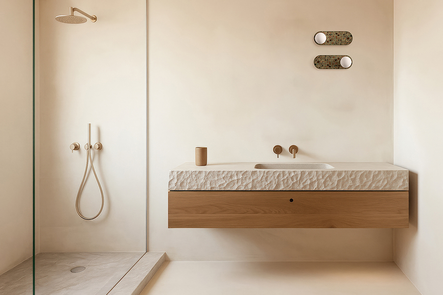 Aplique ovalado Legra, color crema