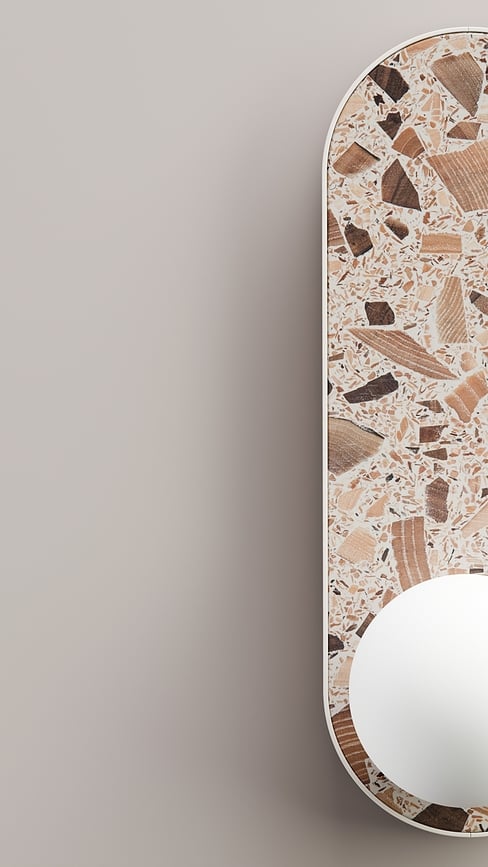 Aplique ovalado Legra, color crema