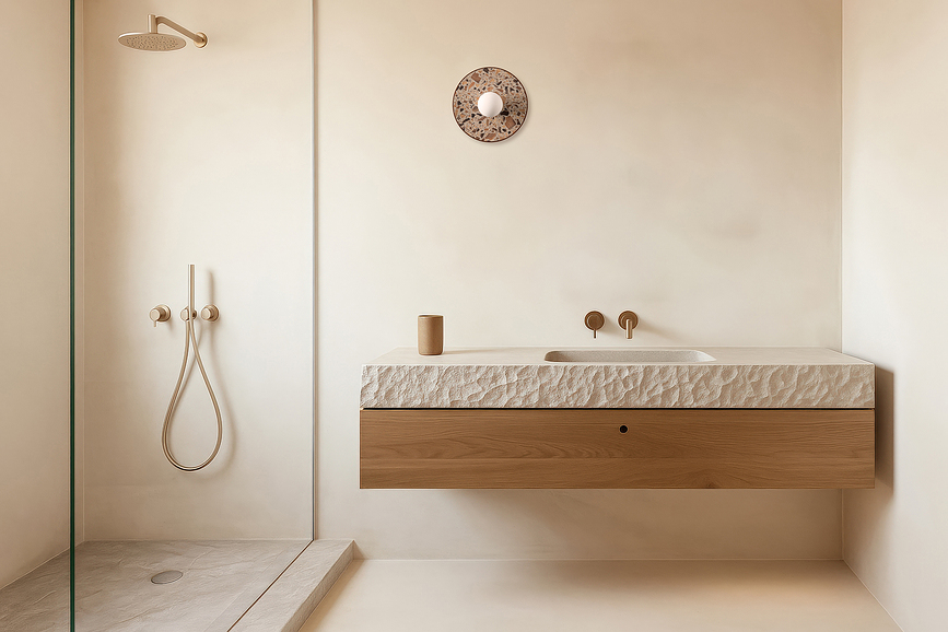 Aplique de pared Legra, redondo, terracota