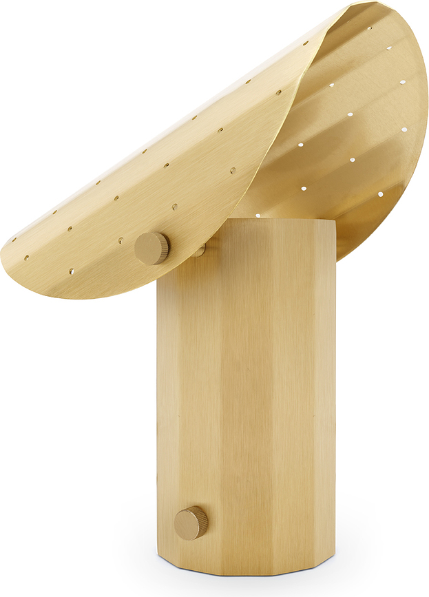 Apolin Επιτραπέζιο Φωτιστικό με διάτρητο καπέλο, 30 cm, βουρτσισμένος ορείχαλκος