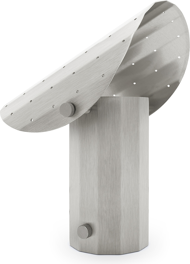 Apolin Επιτραπέζιο Φωτιστικό με διάτρητο σκίαστρο, 30 εκ., βουρτσισμένο ατσάλι