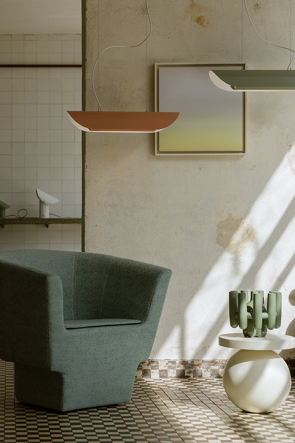 Apolin Κρεμαστό Φωτιστικό γραμμικό, 120 cm, σκονισμένο ροζ