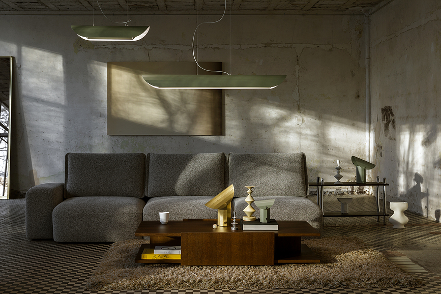 Apolin Lampe à poser 30 cm, vert sauge