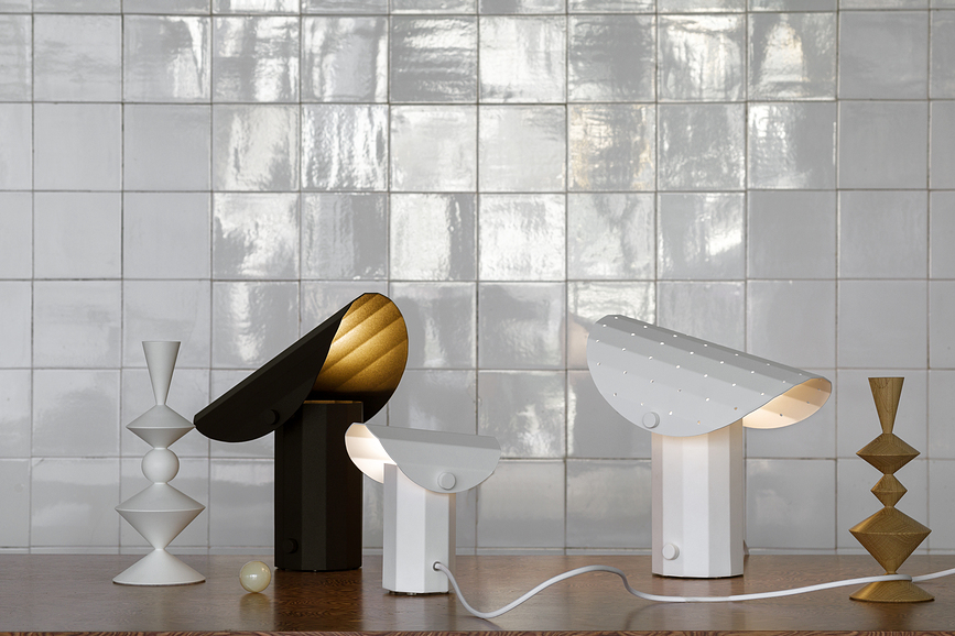 Apolin Lampe de Table avec abat-jour perforé, 30 cm, blanche