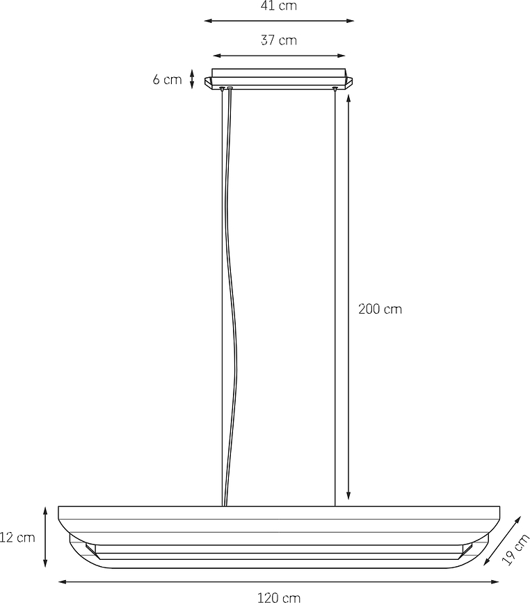 Apolin Suspension Linéaire, 120 cm, rose poudré