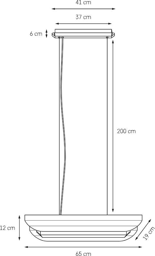 Apolin Svjetiljka viseća linijska 65 cm bijela